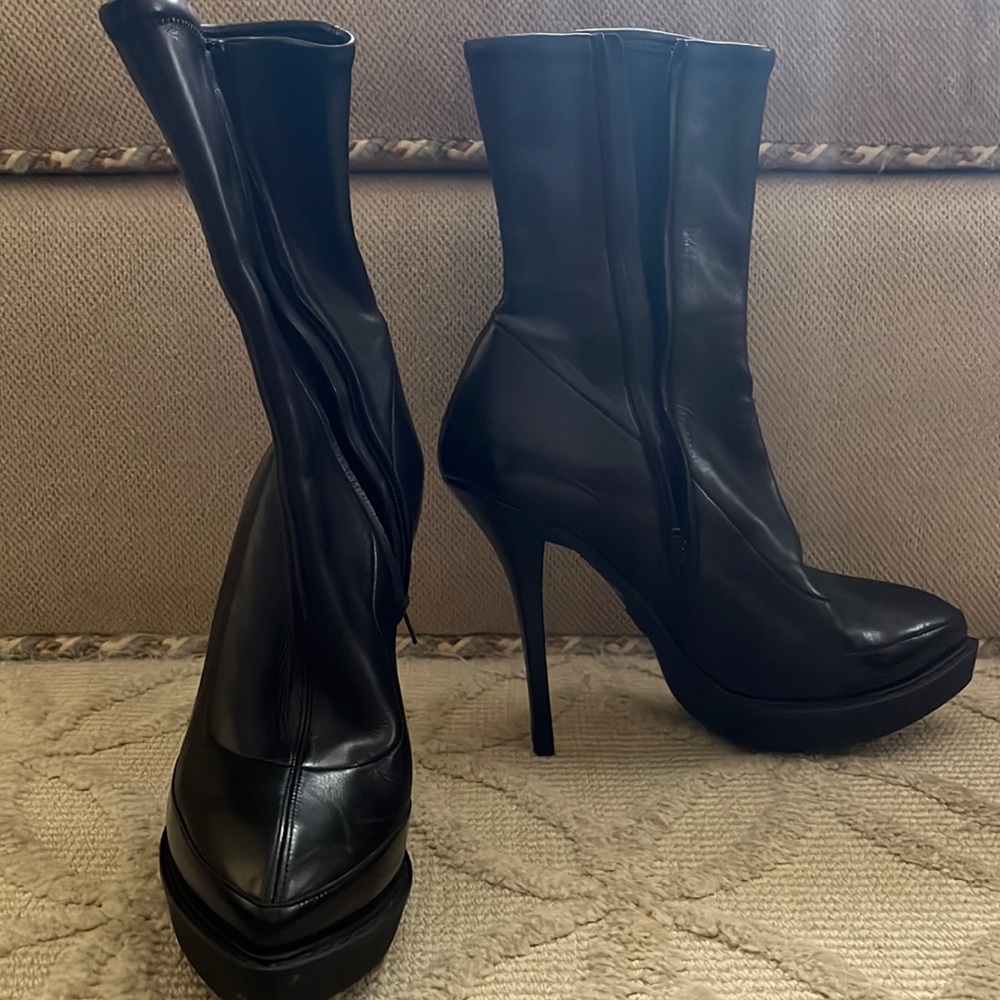 Black Gucci ankle boots.